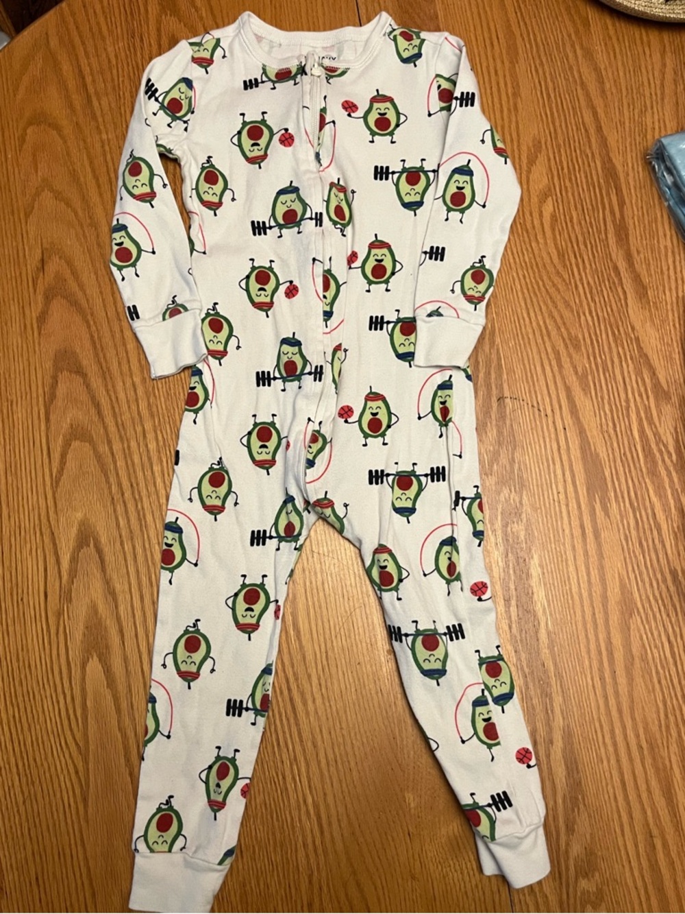 Toddler 3T Long Sleeve One-Piece Pajamas in Fitness Avocado Print Old Navy